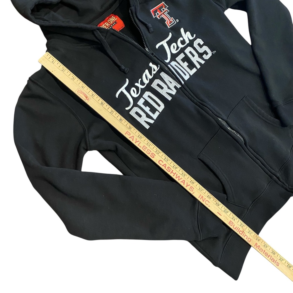 Texas Tech Red Raiders Hoodie Full Zip Cover One Black XL NCAA Kids Unisex - Picture 10 of 14